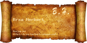 Brxa Herbert névjegykártya